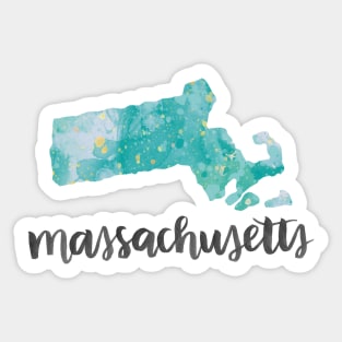 massachusetts - calligraphy and abstract state outline Sticker